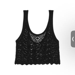 Victoria's Secret Swim Beachwear Black Crochet Cropped Tank Top